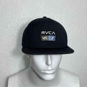 RVCA 9Volts Hat Black RVCA Patch Flat Bill Snapback Skate Streetwear